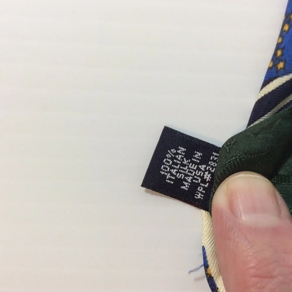 TOMMY‎ HILFIGER MENS TIE NECKTIE Italian Silk USA 4 in Blue Gold Black White